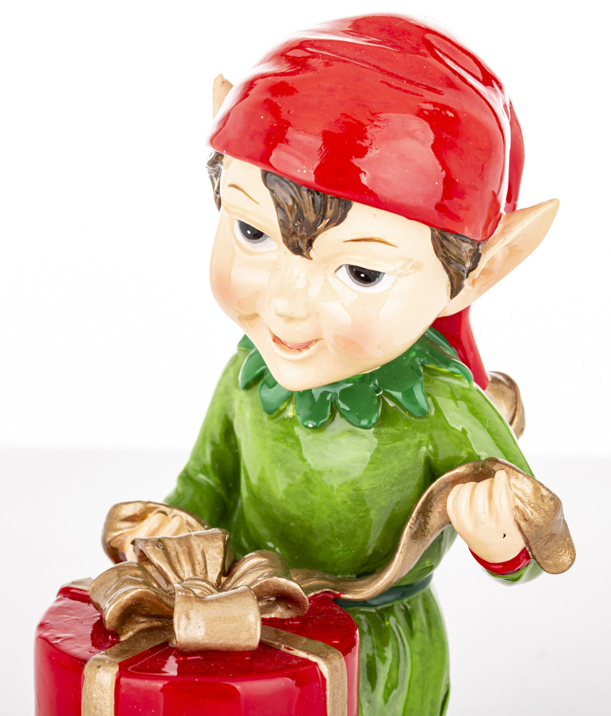 Figurină spiriduș de Crăciun cu cadou pentru decorarea casei cu stil și personalitate. Descoperă un obiect decorativ potrivit pentru Crăciun, cadouri pentru.