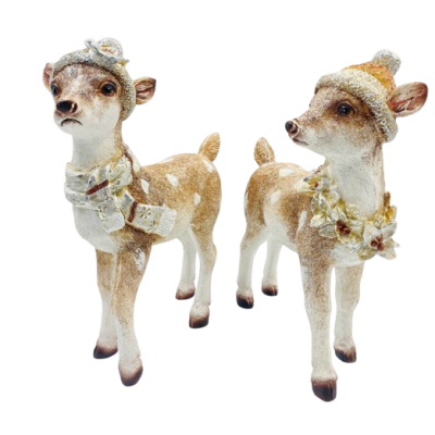 Figurină decorativă căprioară de Crăciun, piesă festivă inspirată din natură, ideală pentru a completa decorurile de iarnă cu un aer elegant și liniștit. Este perfectă pentru living, holuri sau aranjamente de sărbători și adaugă un plus de rafinament oricărui spațiu.