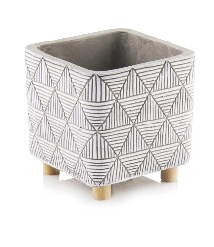 Ghiveci ceramic 18x20 cm cu picioare pentru plante de interior, suport modern și elegant pentru flori
