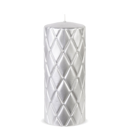 Lumânare argintie cu pietre 16,5x7x7 cm, decor elegant și cadou sofisticat