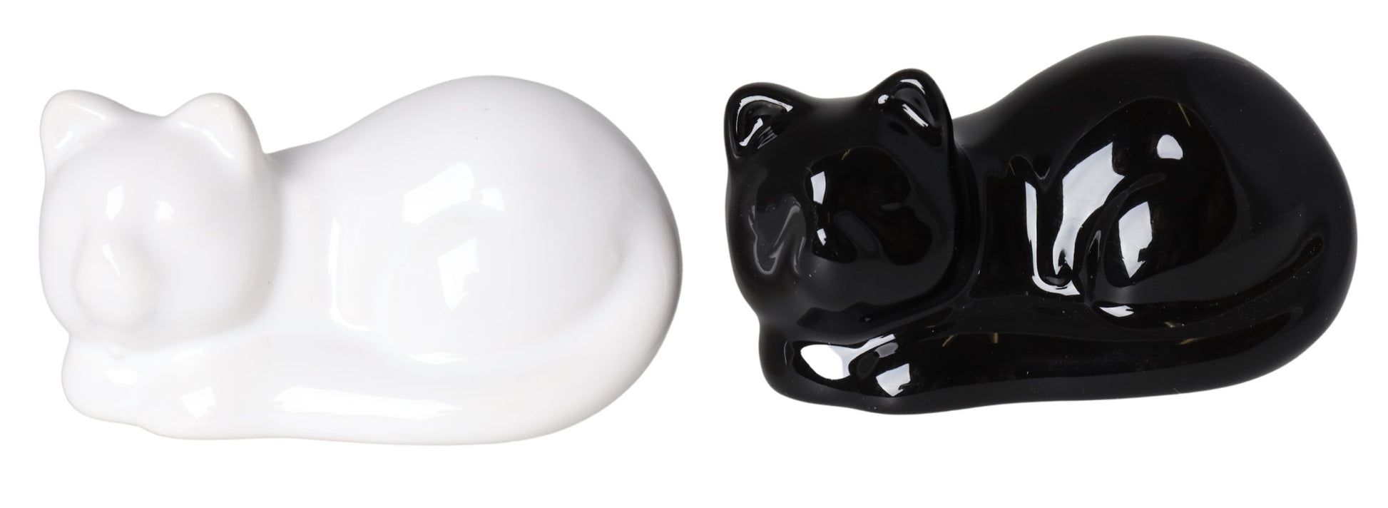 Figurină pisică albă ceramică 8 cm, ornament decorativ mic și elegant, perfect pentru colecții sau decor minimalist.