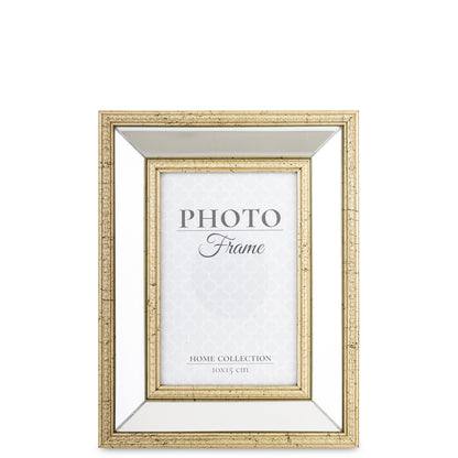 Ramă foto aurie cu oglinzi 22 cm, ornament elegant și practic pentru fotografii și decor interior.