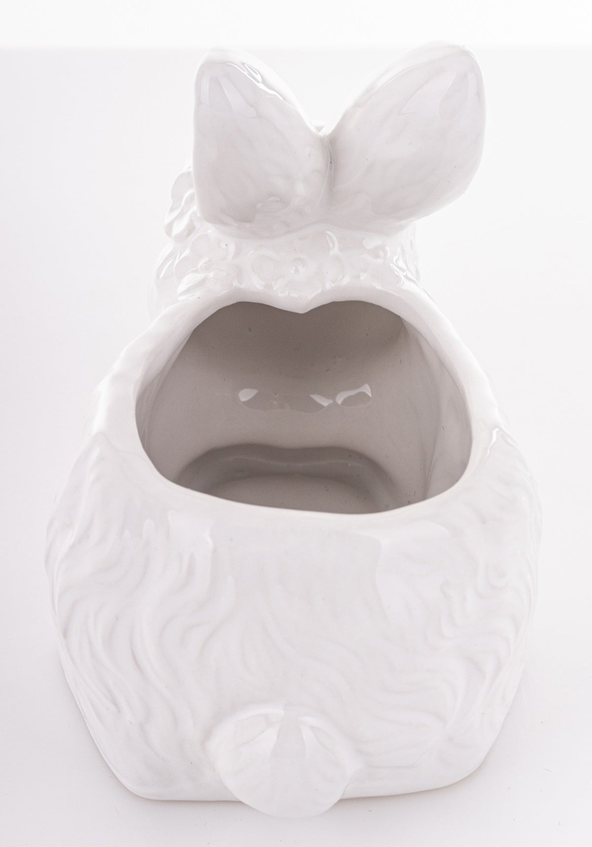 Ghiveci iepure ceramic alb decor Paște