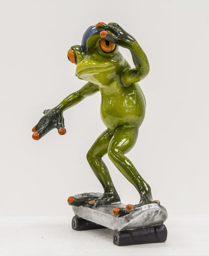 Figurină broască skateboard 15x12x8 cm – decor haios