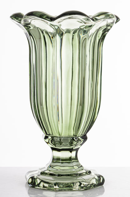 Vază sticlă verde picior decor modern