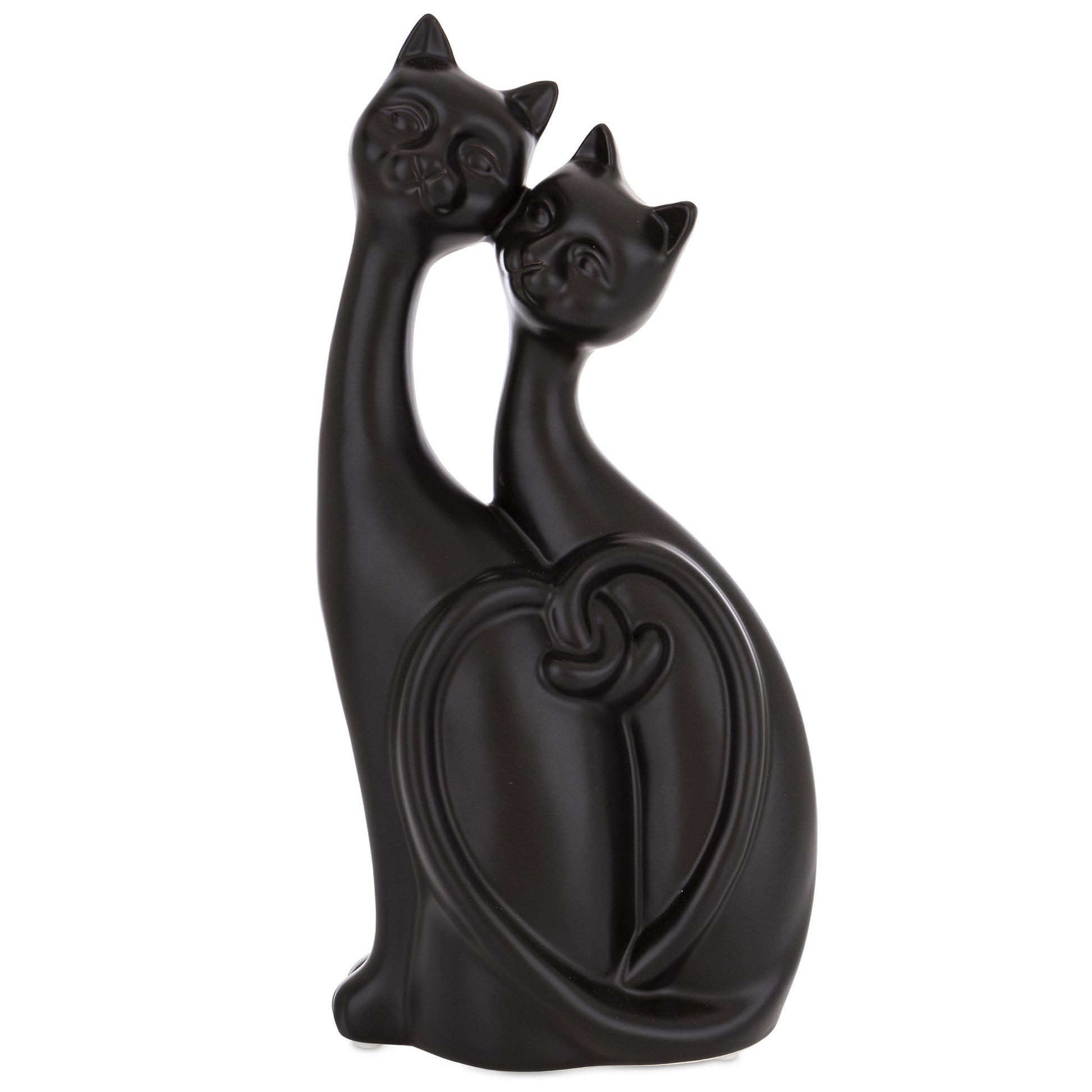 Figurine pisici ceramice negre 30x14x8 cm, decor rafinat și cadou pentru iubitorii de pisici