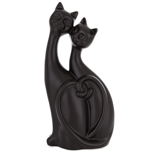 Figurine pisici ceramice negre 30x14x8 cm, decor rafinat și cadou pentru iubitorii de pisici