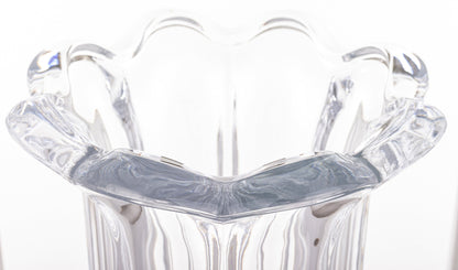 Vază sticlă picior transparent decor elegant