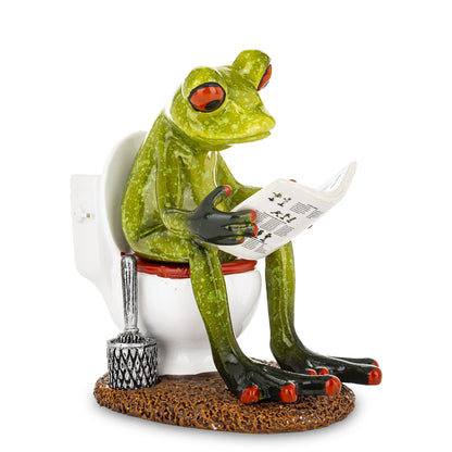 Figurina broască citind ziarul pe wc este un obiect decorativ amuzant și neobișnuit, creat pentru cei care preferă accesoriile cu personalitate și o doză de umor. Designul poate deveni un punct de interes într-o baie, pe un raft, într-o vitrină sau într-o colecție de figurine originale. Este potrivită pentru amenajări relaxate și pentru persoanele care apreciază obiectele decorative neconvenționale. Poate fi oferită cadou unui prieten, coleg sau unei persoane cu simțul umorului, de ziua de naștere