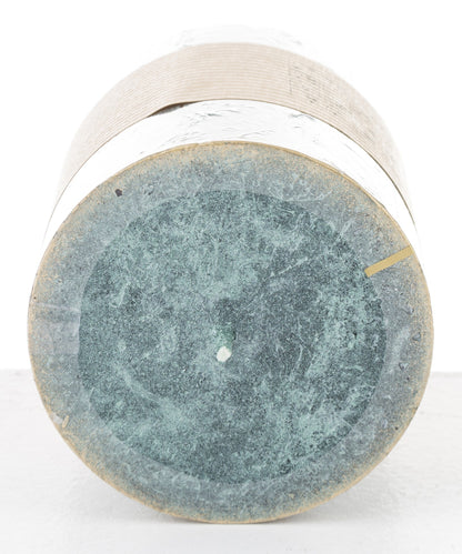Lumânare verde antichizată mică 9x7x7 cm – decor vintage