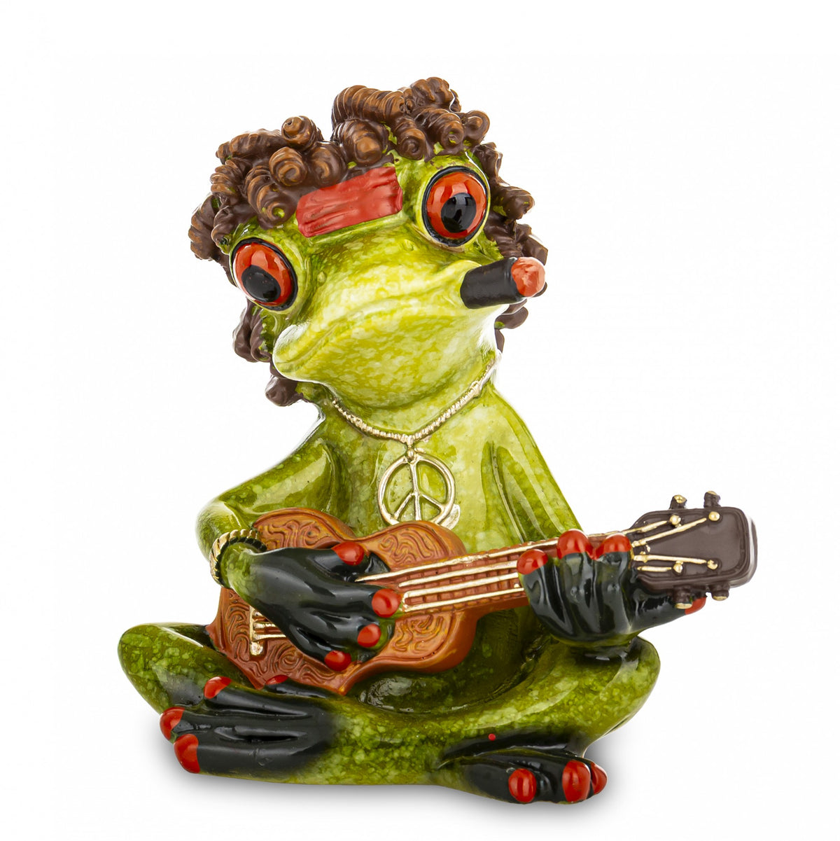 Figurina broască rasta cântând la chitară este un obiect decorativ original și amuzant, potrivit pentru cei care preferă accesoriile cu personalitate și un stil neconvențional. Poate fi amplasată pe raft, birou, bibliotecă, comodă sau într-o vitrină și poate deveni un element deosebit într-o colecție de figurine. Designul inspirat de muzică și personajul broască rasta îi oferă un caracter jucăuș și memorabil. Este o idee de cadou potrivită pentru un prieten, coleg, iubitor de muzică