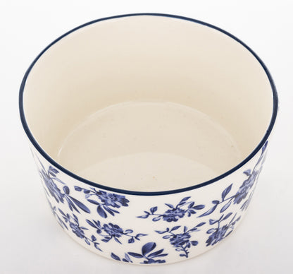 Ghiveci ceramic stil Delft albastru decor plante