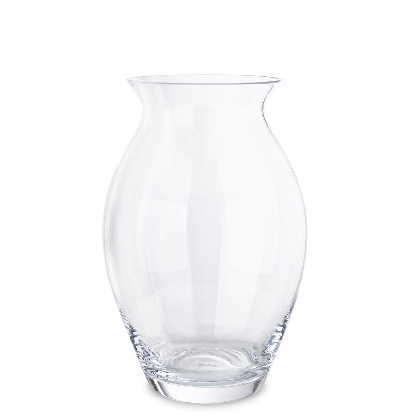 Vază de sticlă transparentă 28x18x18 cm, pentru flori sau decor elegant.