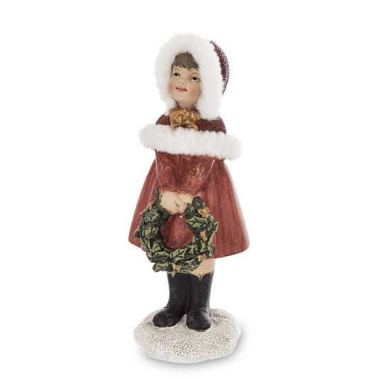 Figurină colindător Crăciun (13,5x5x5 cm), ornament festiv pentru sărbători