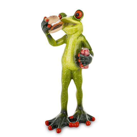 Figurină broască fast food din rășină, ornament decorativ amuzant, cadou original pentru casă