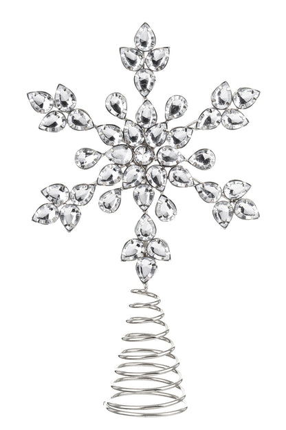 Vârf de brad în formă de stea cu pietre decorative, perfect pentru a completa decorul de Crăciun cu eleganță și strălucire. Este ideal pentru brazi moderni sau clasici și creează un efect festiv premium în orice casă. Perfect pentru sărbători și cadouri de sezon.