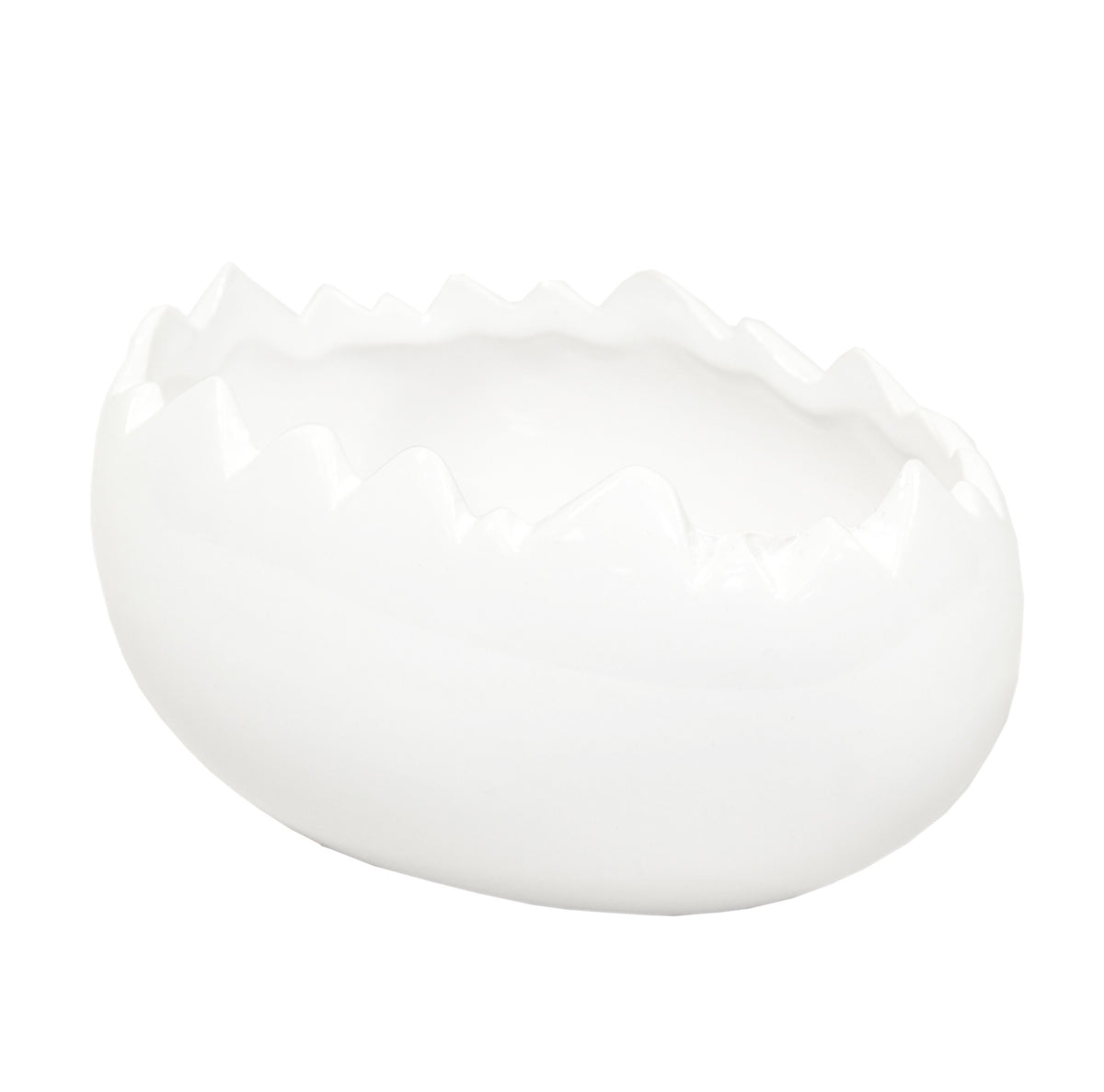Ghiveci decorativ din ceramică albă în formă de ou, ideal pentru plante mici, decor de Paște sau aranjamente creative de primăvară. Este o piesă minimalistă și elegantă care adaugă un aer curat și festiv în orice spațiu. Perfect ca dar sezonier.