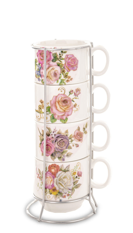 Set 4 căni Crăciun, obiect decorativ pentru amenajări elegante, prezentat ca accent pentru locuință
