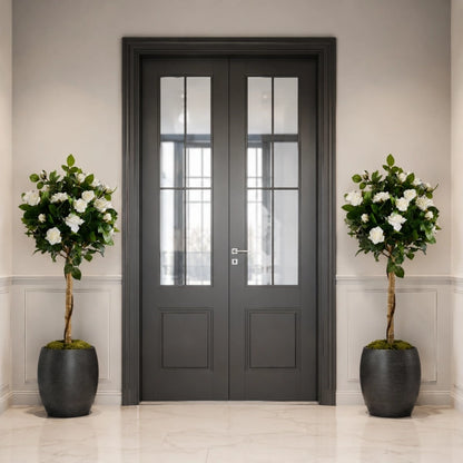 Trandafir alb artificial ghiveci decor elegant