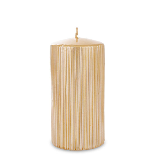 Lumânare aurie mare 15x7x7 cm, decor elegant și sofisticat pentru living și dormitor, cadou rafinat pentru ocazii speciale, ornament de lux pentru interior, atmosferă caldă și primitoare