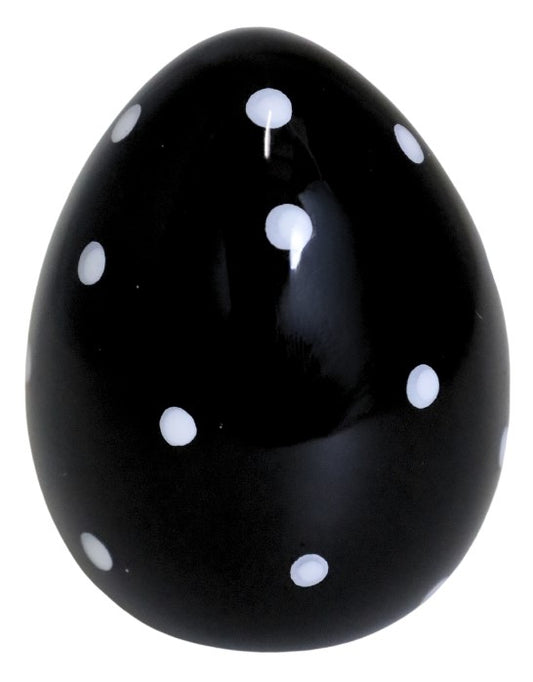 Ou decorativ alb-negru ceramic, ornament elegant și cadou simbolic