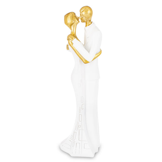 Figurină romantică cuplu sărut din rășină, ornament elegant pentru casă, cadou de dragoste simbolic