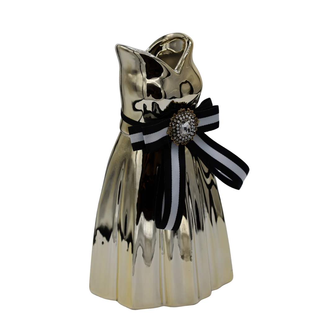 Poșetă ceramică vază aurie 18x16x29cm
