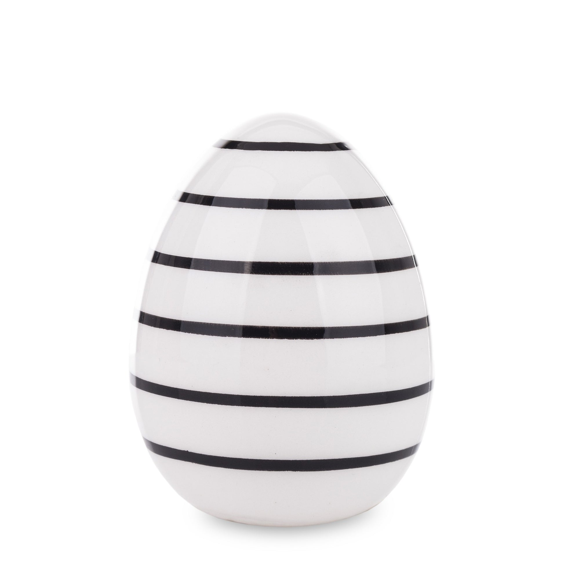 Ou decorativ ceramic alb-negru 8,5x6x6 cm, obiect decorativ elegant, mentha - flori, cadouri și decorațiuni