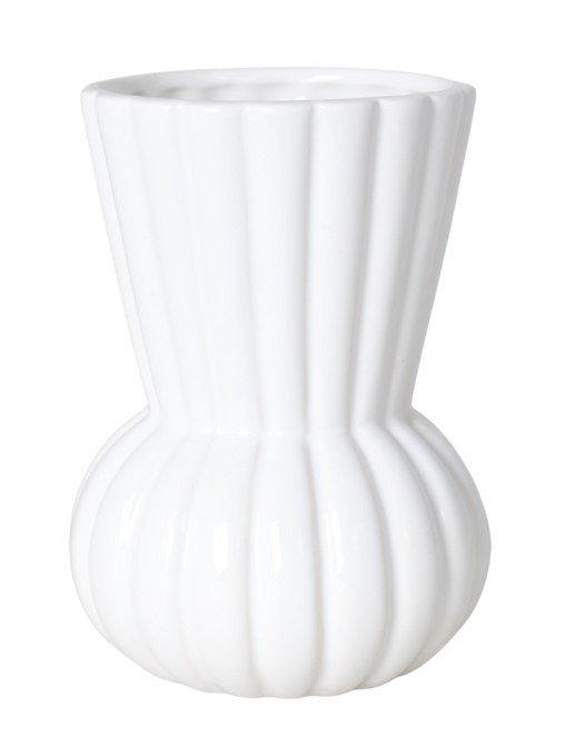 Vază ceramică albă 11x11x15 cm, decor clasic și cadou pentru flori