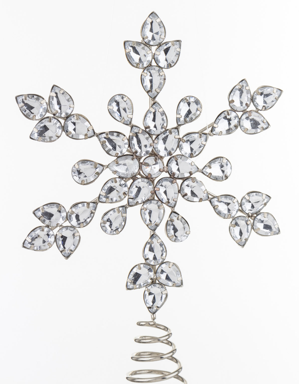 Vârf de brad stea Crăciun cu pietre decorative, ideal pentru decor festiv elegant și sărbători de iarnă premium.