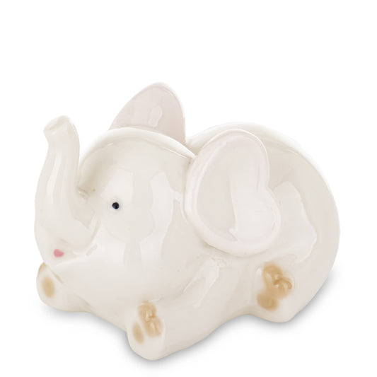 Figurină elefant ceramică mic 4,5x7,5x5,5 cm, cadou decorativ elegant, mentha - flori, cadouri și decorațiuni