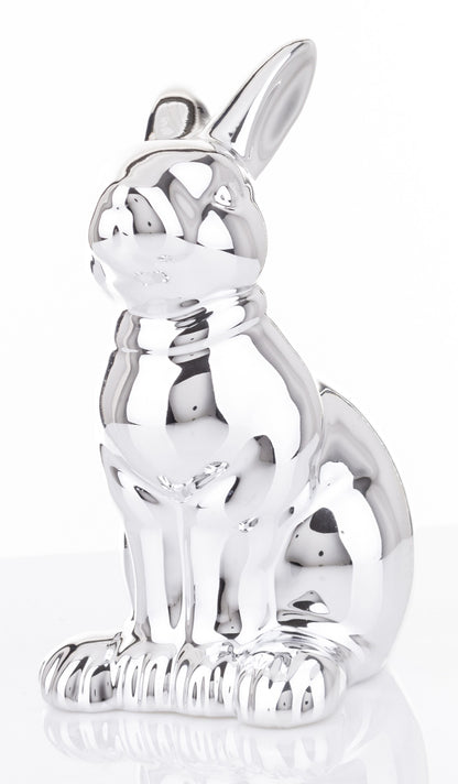 Figurină iepure ceramică argintiu 16x10x8 cm