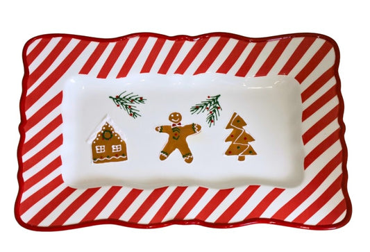 Platou decorativ realizat din ceramică inspirată de forma și atmosfera dulce a turtei de Crăciun, ideal pentru servirea deserturilor, biscuiților și gustărilor festive. Designul său vesel și elegant aduce farmec și căldură meselor de sărbători și transformă orice decor de Crăciun într-un spațiu primitor și festiv. Este perfect pentru living, dining sau bucătărie și poate fi oferit drept cadou pentru familie, prieteni sau iubitori de decorațiuni și accesorii tematice de Crăciun.