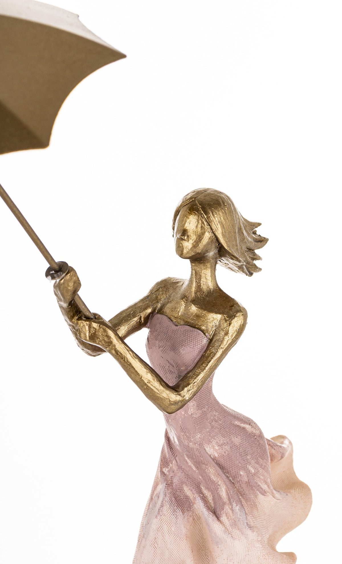 Figurină femeie cu umbrelă decor elegant artistic, ideală cadou aniversare, casă nouă, decor living sau birou sofisticat.