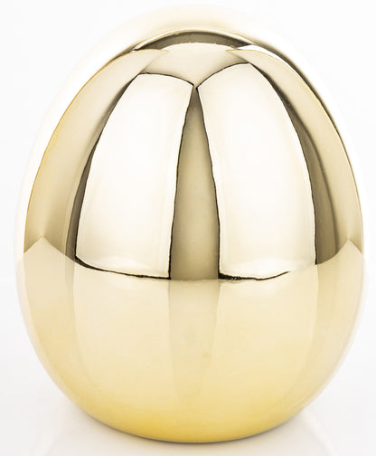 Ou decorativ ceramic auriu 14,5x12x12 cm