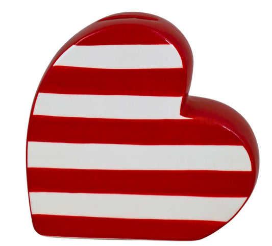 Inimă ceramică alb-roșu, ornament decorativ pentru casă, decor romantic, cadou pentru Valentine’s Day, aniversări sau iubitori de decorațiuni inedite