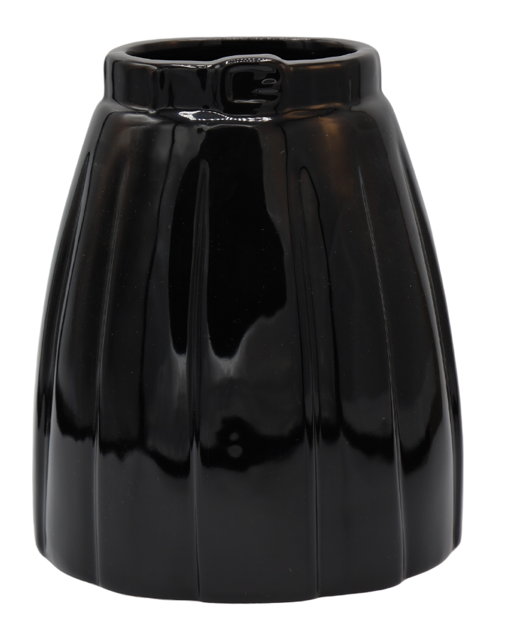 Vază ceramică neagră în formă de rochie 16,7x14,4x19,2 cm, decor și cadou elegant, mentha - flori, cadouri și decorațiuni