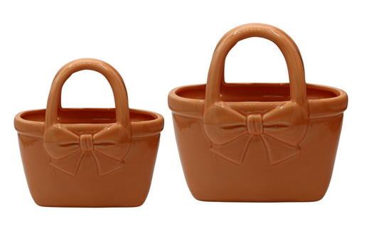 Vază ceramică albă în formă de poșetă 22,4x10,9x22,5 cm, cadou și decor rafinat, mentha - flori, cadouri și decorațiuni