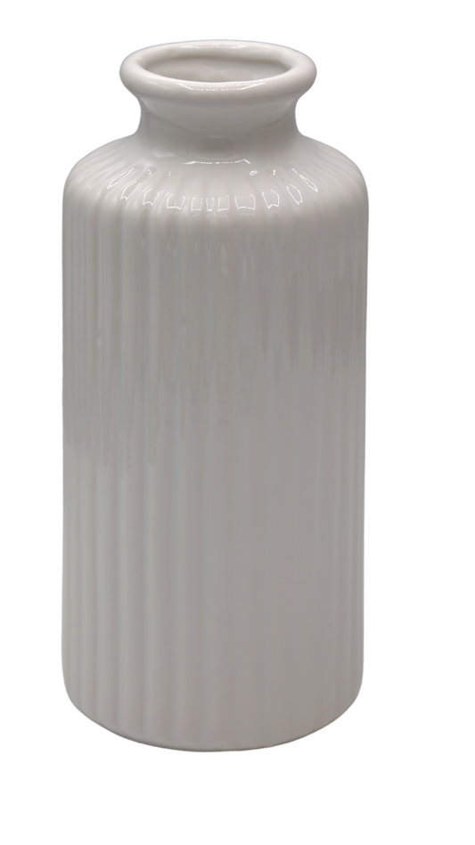 Vază ceramică albă mică 6x6x10 cm, decor minimalist și cadou elegant
