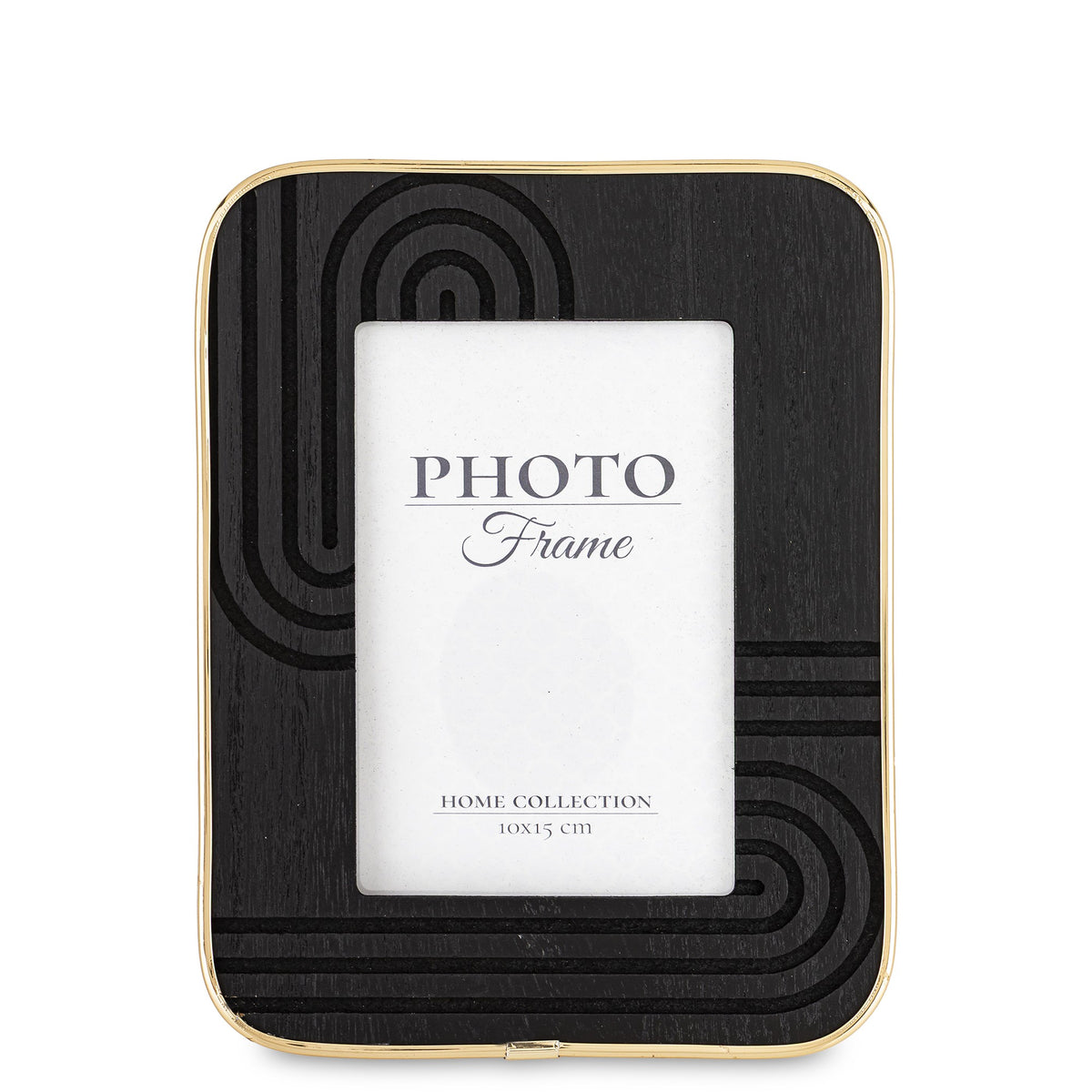 Ramă foto elegantă negru cu detalii aurii, perfectă pentru expunerea amintirilor într-un stil sofisticat. Este ideală pentru living, birou sau dormitor și adaugă un accent premium decorului. O alegere excelentă pentru cadouri de casă nouă sau aniversări.