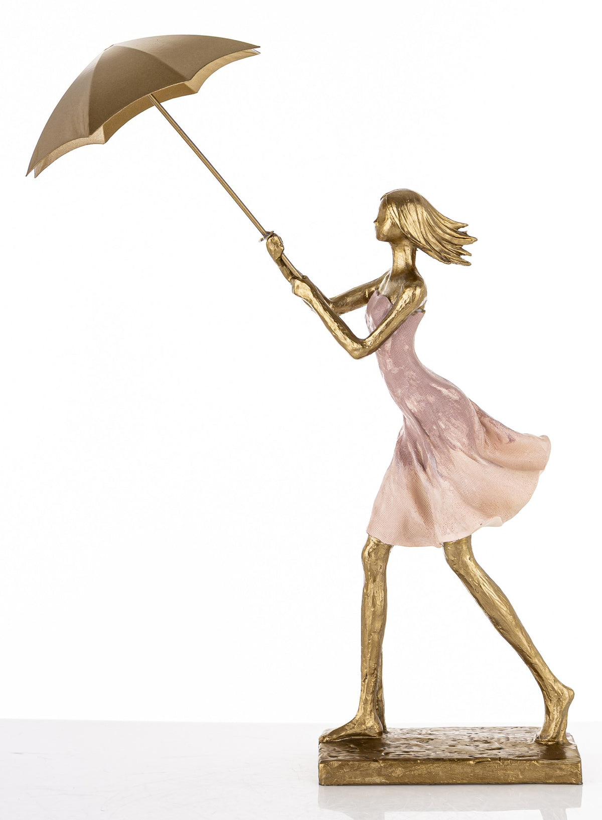Figurină femeie umbrelă decor elegant artistic