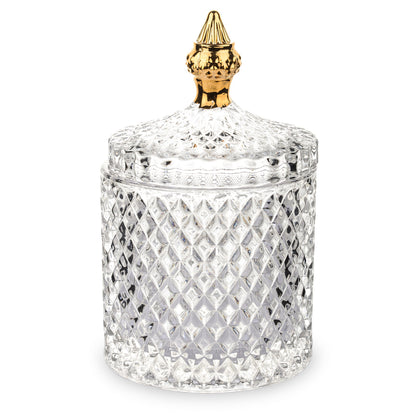 Bombonieră de sticlă transparentă 18x11x11 cm, decor elegant și cadou practic