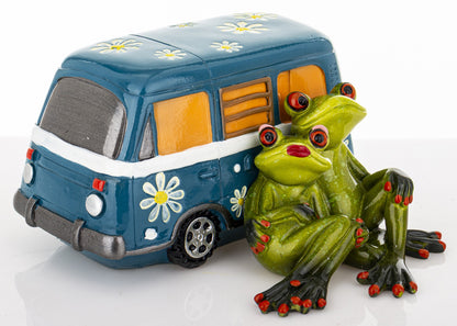 Figurină broaște cu camper