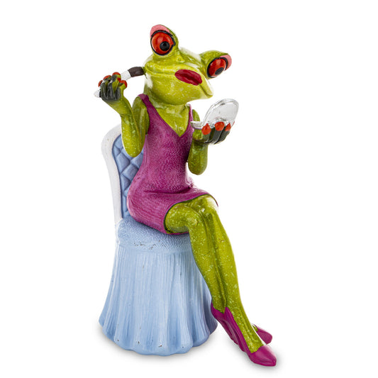 Figurină broască machiaj din rășină, ornament amuzant pentru casă, cadou original pentru prieteni