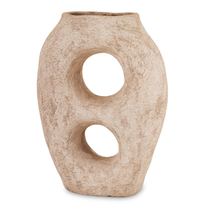 Vază ceramică minimalistă antichizată, obiect decorativ pentru flori și amenajări interioare, prezentat ca accent pentru locuință