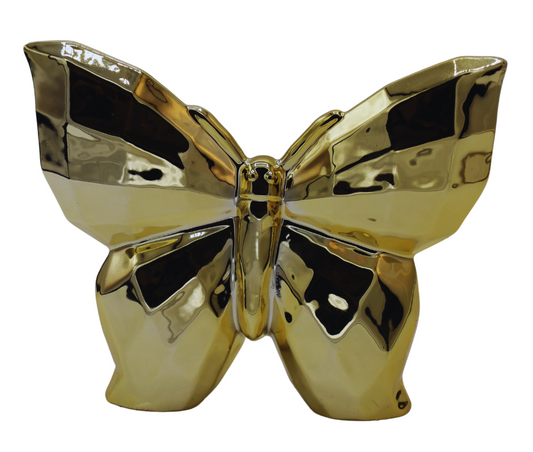 Figurină fluture ceramic auriu mare 17,1x4x13,3 cm, decor elegant și cadou pentru colecții
