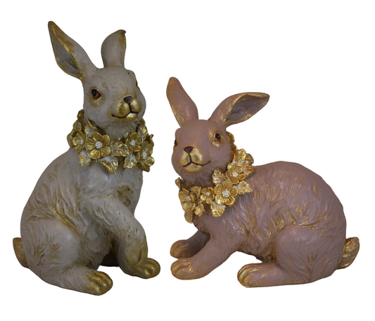Figurină iepure decorativ din rășină, ornament delicat și cadou pentru decor interior de sezon