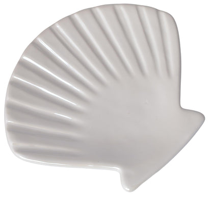 Farfurie ceramică scoică alb perlat 15x13x2 cm