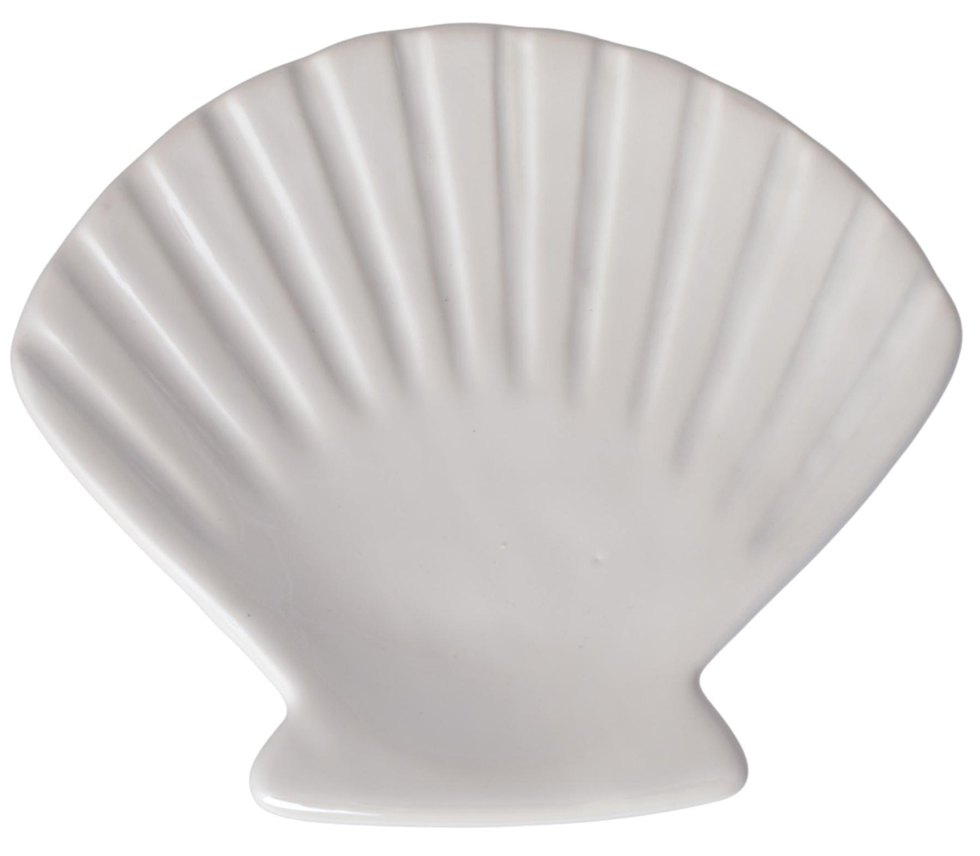 Farfurie ceramică scoică alb perlat 15x13x2 cm, suport decorativ pentru bijuterii, chei sau lumânări, obiect elegant pentru casă