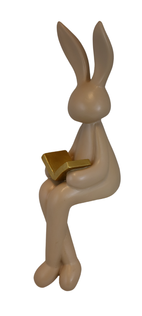 Figurină iepure din rășină pentru colț, ornament jucăuș și decorativ pentru interior